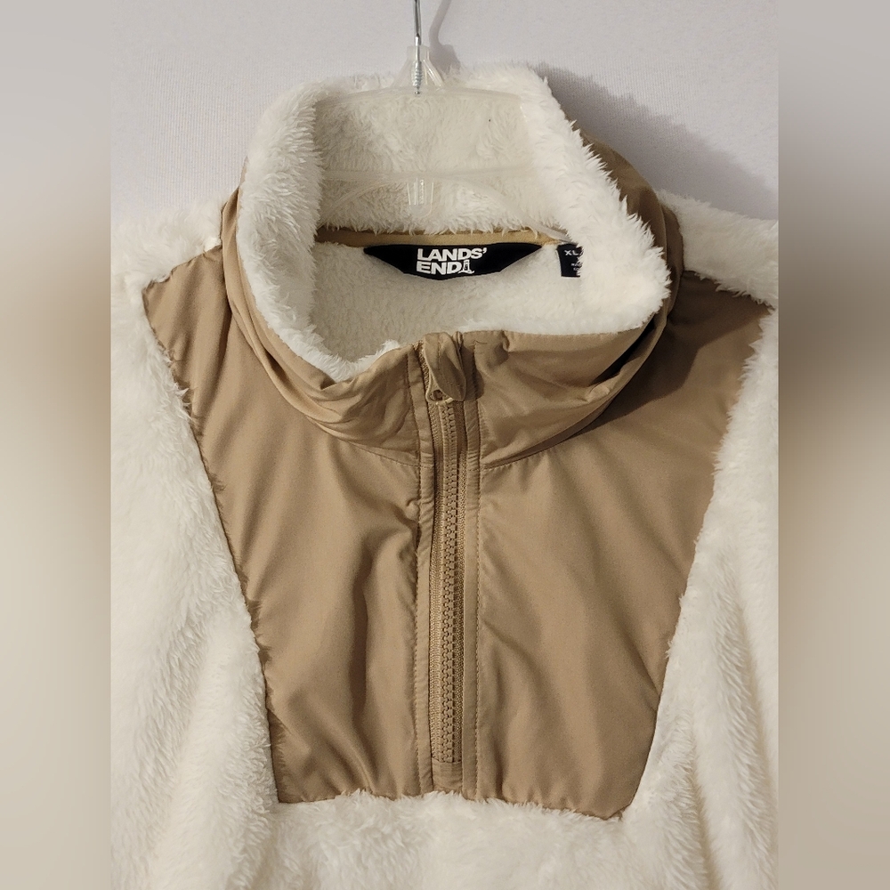 Lands' End Sherpa Fleece Pullover Jacket Size XL/P - Picture 4 of 13